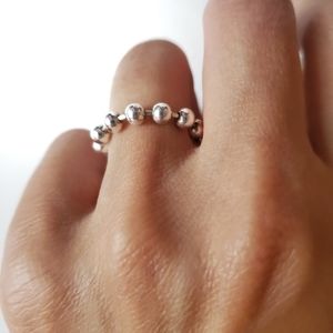 Silver Beaded Ring